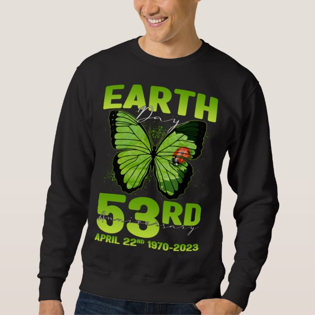 Earth Day 53rd Anniversary Silhouette Of Butterfly Sweatshirt (Vorderseite)