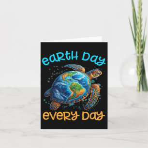 Earth Day Alltägliches Shirt Sea Turtle Men Women Karte