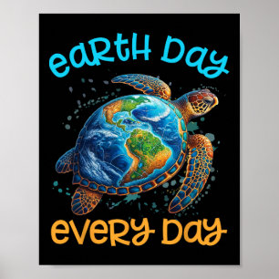 Earth Day Alltägliches Shirt Sea Turtle Men Women Poster
