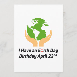 Earth Day Birthday 22. April Karte