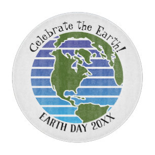 Earth Day Blue Green Globe Map Planet Schneidebrett