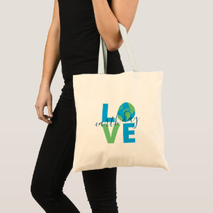 Earth Day Blue Green Liebe Statement Niedlich Grap Tragetasche
