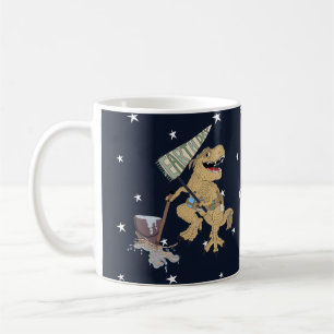 Earth Day Brwn Dino auf klassischer weißer Kaffeet Kaffeetasse