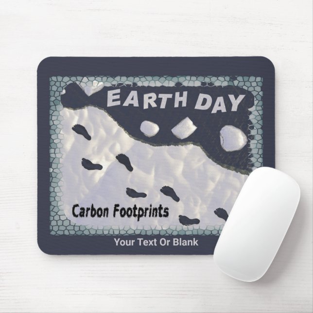 Earth Day - CO2-Fußabdrücke Mousepad (Mit Mouse)