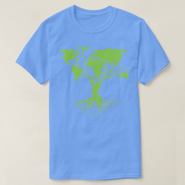 Earth Day  Cute World Map Tree Pro Environment Pla T-Shirt (Design vorne)