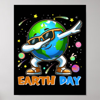 Earth Day Dabbing Earth Kinder Kinder Mädchen Jung Poster