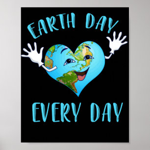 Earth Day Earth Day Jeden Niedlichen Herzplaneten Poster