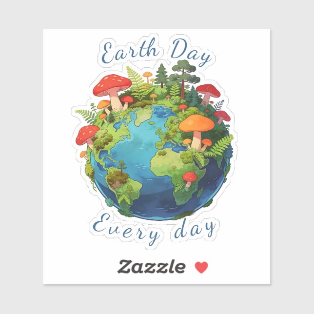 Earth Day Every Day Nature Planet Design Aufkleber (Blatt)