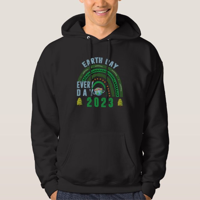 Earth Day Everyday 2023 Rainbow Leopard Floral Ear Hoodie (Vorderseite)