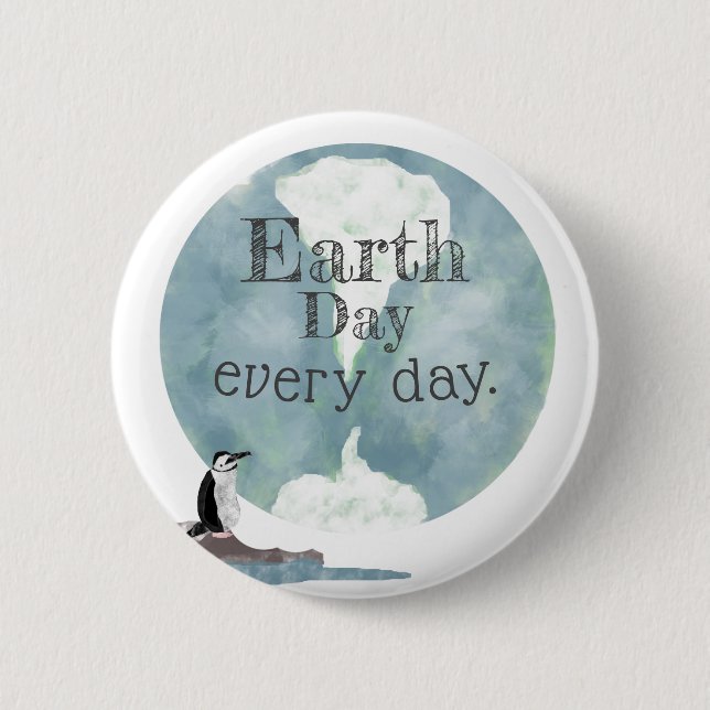 Earth Day, Everyday Penguin Button (Vorderseite)