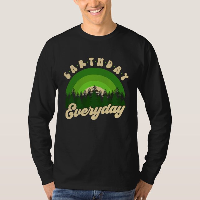 Earth Day Everyday Retro Groovy Rainbow Save Envir T-Shirt (Vorderseite)