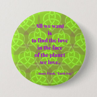 "Earth Day" Gedicht-Taste von Annie Finch Button