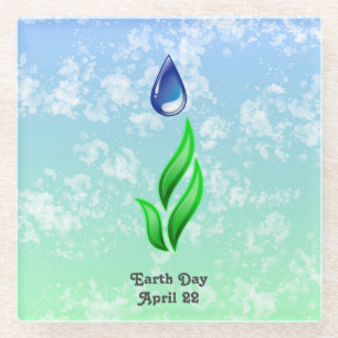 Earth Day Glass Untersetzer