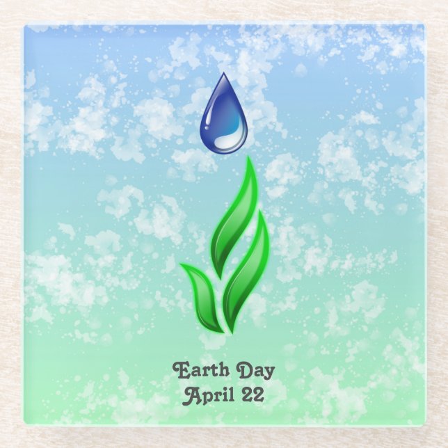 Earth Day Glass Untersetzer (Vorderseite)