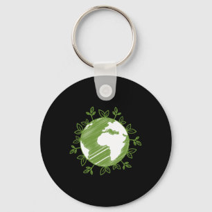 Earth Day Globe Pflanze Schlüsselanhänger