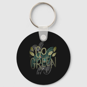 Earth Day Go Green Art Einfache Elegante Custom T Schlüsselanhänger