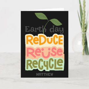 Earth Day Go Green Kunst Einfache Elegante Wissens Karte
