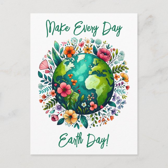 Earth Day Grußkarte Feiertagspostkarte (Vorderseite)