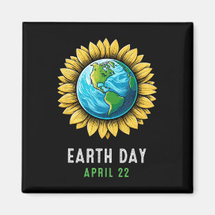 Earth Day Happy Earth Day Sonnenblume Erde Kinder Magnet