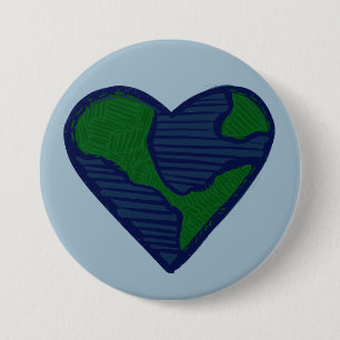Earth Day Heart Earthy Liebe Button