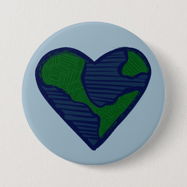 Earth Day Heart Earthy Liebe Button (Vorderseite)