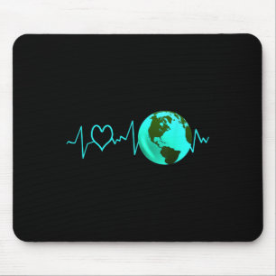 Earth Day Heartbeat Recycelnd Klimawandel Mousepad