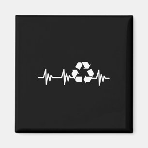 Earth Day Heartbeat Recycelnd Recycle für Men Wome Magnet