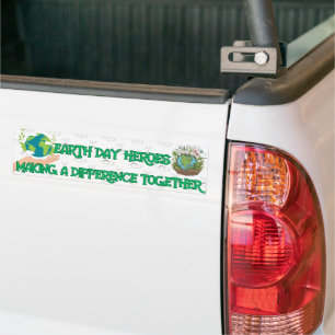 "Earth Day Heroes" Autoaufkleber