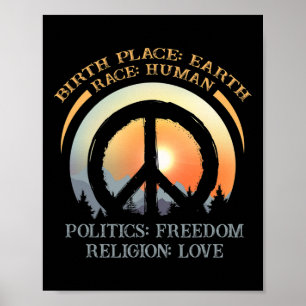 Earth Day Human Freedom Liebe Shirt Gift Poster