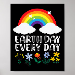 Earth Day Jeden Rainbow Blume Earth Day Gerettet N Poster