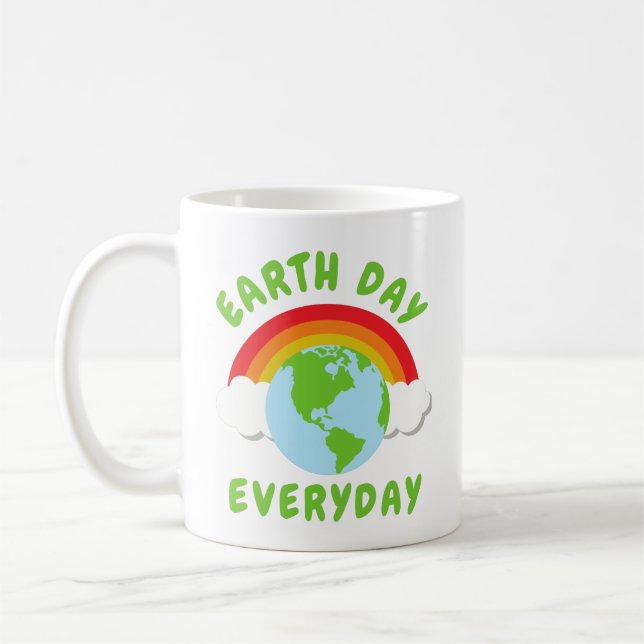 Earth Day Jeden Regenbogen Kaffeetasse (Links)