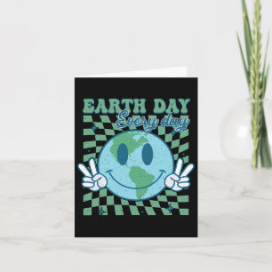Earth Day Jeden Smile Face Hippie Planet Annive Karte