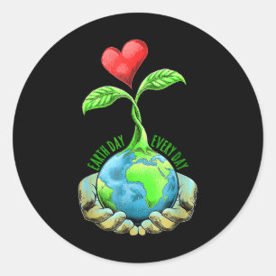 Earth Day Jeden Tag der Erde Runder Aufkleber