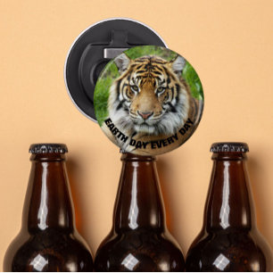 Earth Day Jeden Tag Sumatran Tiger Foto Flaschenöffner