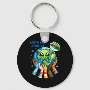 Earth Day Kids Women and Men Happy Alien Niedlich  Schlüsselanhänger