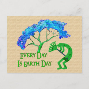 Earth Day Kokopelli Postkarte