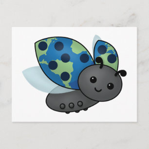 Earth Day Ladybug Postcard Postkarte