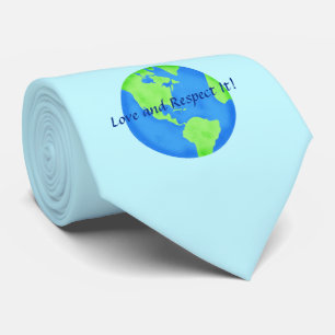 Earth Day Liebe and Respect Earth Custom Blue Krawatte
