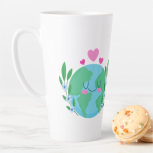 Earth Day Liebe Earth Lächeln Milchtasse