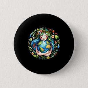 Earth Day Liebe Mother Earth Planet Hug Nature Env Button