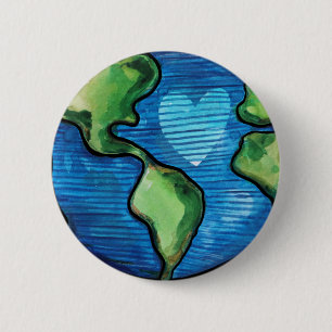 Earth Day Liebe Niedlich Whimsical Earthy Nature L Button