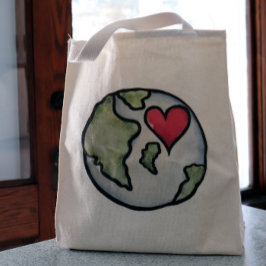 Earth Day Liebe Tragetasche