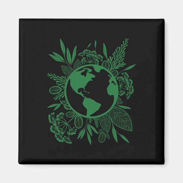 Earth Day Live Green Peace Magnet (Vorne)
