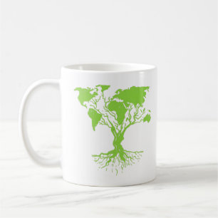 Earth Day Niedlich World Map Tree Pro Environment Kaffeetasse