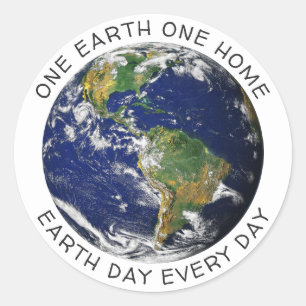 Earth Day One Earth One Zuhause Globe World Custom Runder Aufkleber