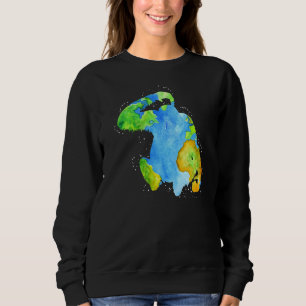 Earth Day Orangutan Silhouette Wasserfarbenplaner Sweatshirt