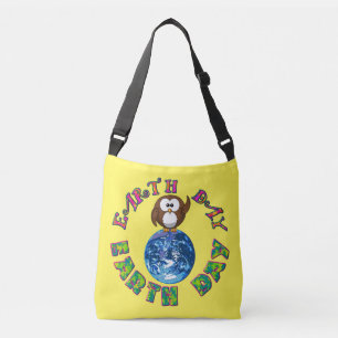 Earth Day Owl Crossbody Bag Tragetaschen Mit Langen Trägern