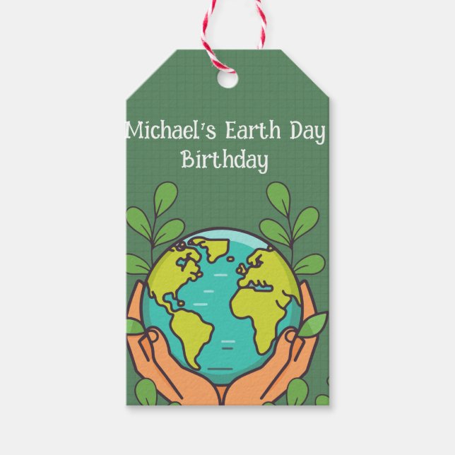 Earth Day Party Geschenkanhänger (Vorderseite)