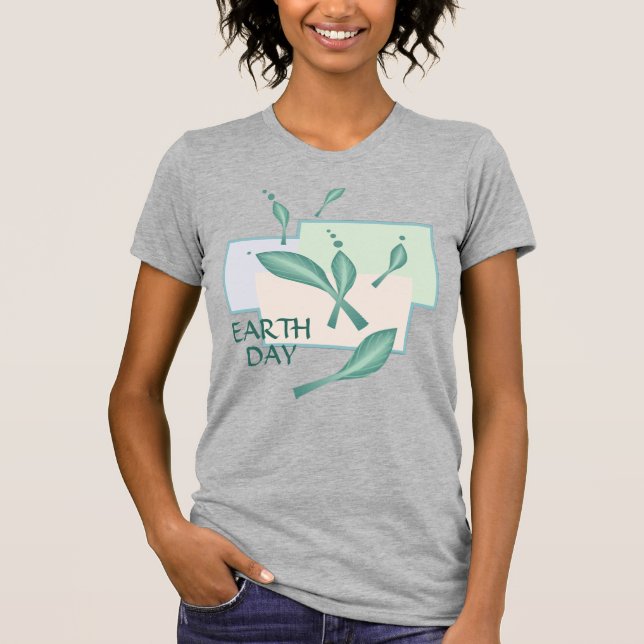 Earth Day Pastel Öko Verlasse Grüne Fantasie 3D Ar T-Shirt (Vorderseite)