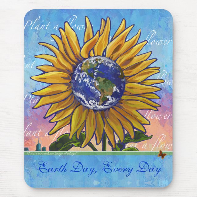 Earth Day, Pflanze eine Blume Mousepad (Vorne)